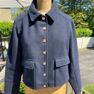 Zara navy blue felted jacket